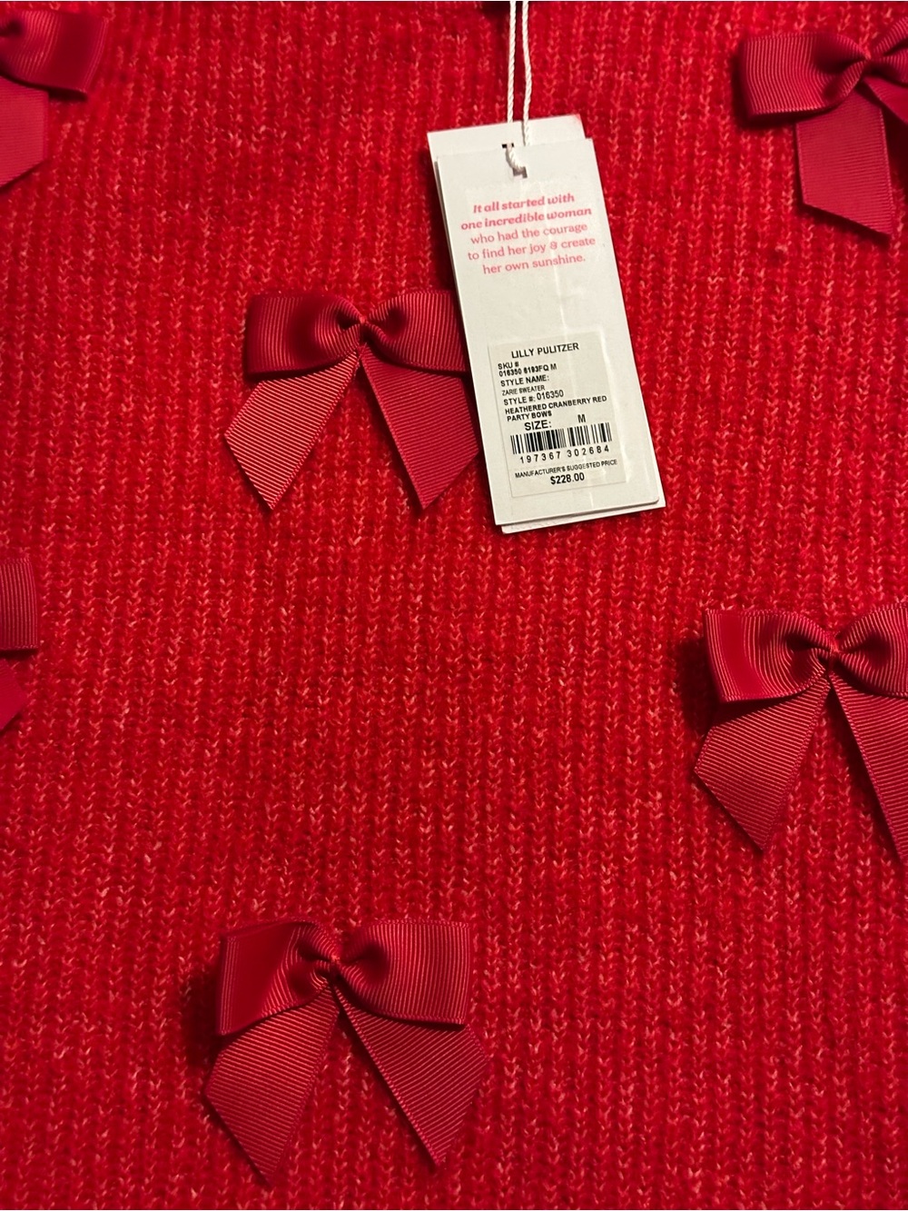 Lilly Pulitzer Zarie Sweater Heartherd
Cranberry Red Party Bows - Picture 7 of 12